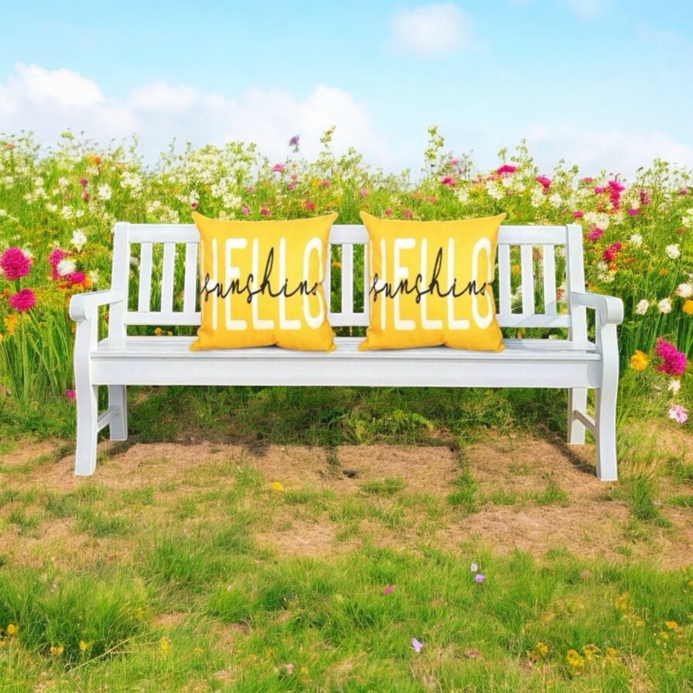 NWT Yellow 'Hello Sunshine' Throw Pillow set